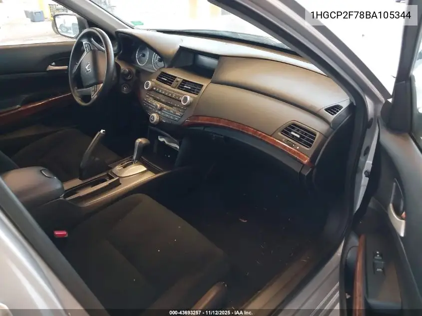 1HGCP2F78BA105344 2011 Honda Accord 2.4 Ex