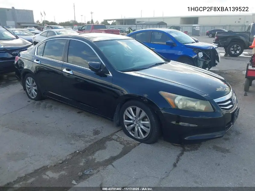 1HGCP2F8XBA139522 2011 Honda Accord 2.4 Ex-L