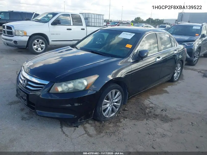 1HGCP2F8XBA139522 2011 Honda Accord 2.4 Ex-L