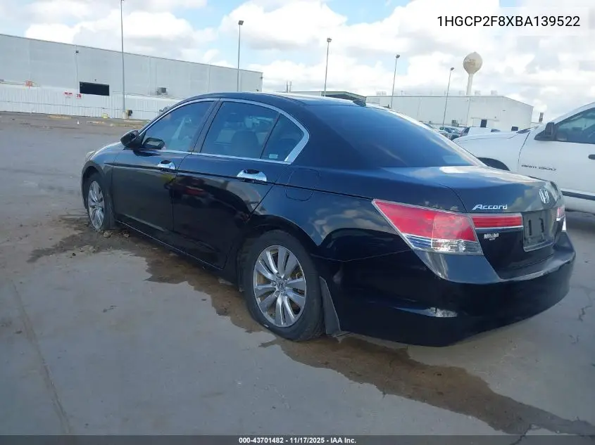 1HGCP2F8XBA139522 2011 Honda Accord 2.4 Ex-L
