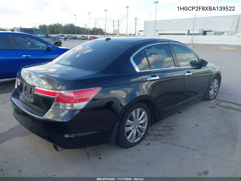 1HGCP2F8XBA139522 2011 Honda Accord 2.4 Ex-L