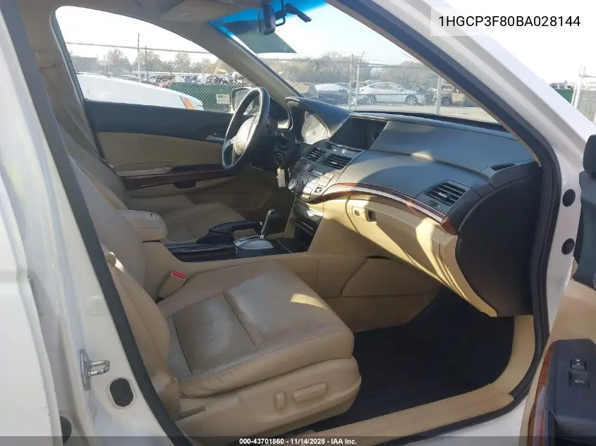 1HGCP3F80BA028144 2011 Honda Accord 3.5 Ex-L