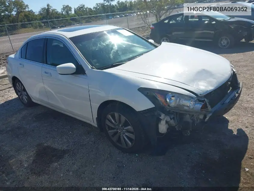 1HGCP2F80BA069352 2011 Honda Accord 2.4 Ex-L