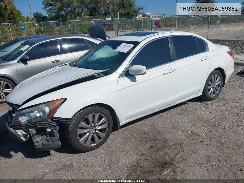 1HGCP2F80BA069352 2011 Honda Accord 2.4 Ex-L