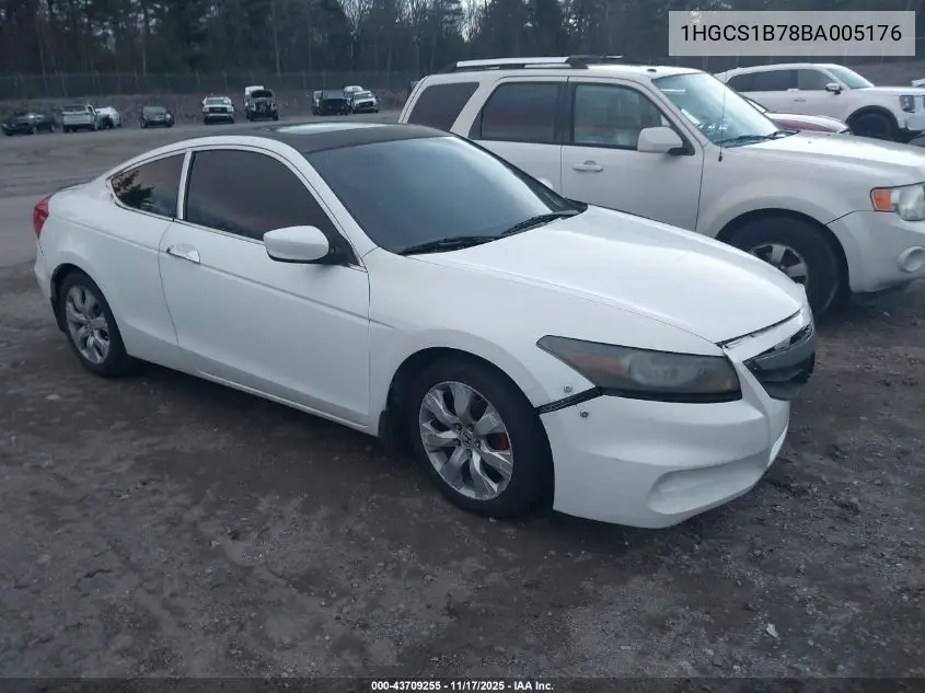 1HGCS1B78BA005176 2011 Honda Accord 2.4 Ex