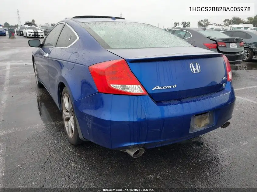 1HGCS2B82BA005978 2011 Honda Accord 3.5 Ex-L