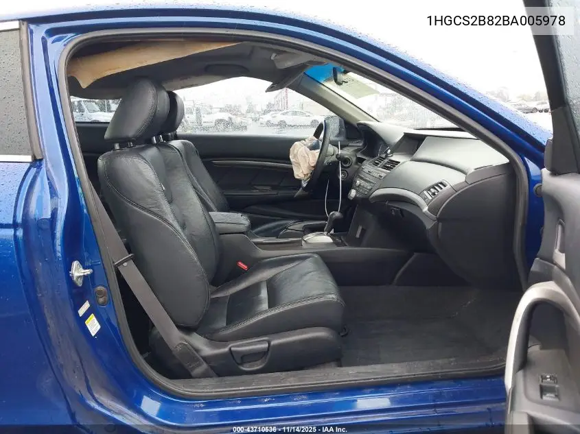 1HGCS2B82BA005978 2011 Honda Accord 3.5 Ex-L