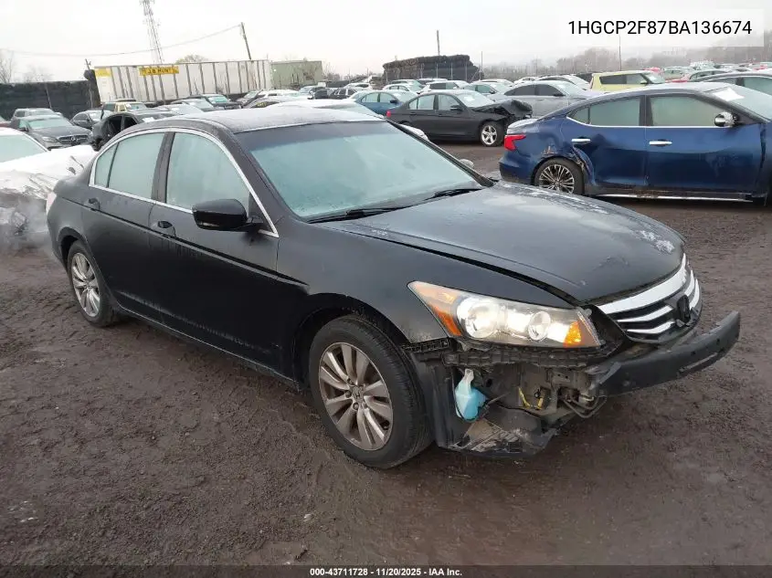 1HGCP2F87BA136674 2011 Honda Accord 2.4 Ex-L