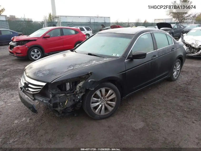 1HGCP2F87BA136674 2011 Honda Accord 2.4 Ex-L
