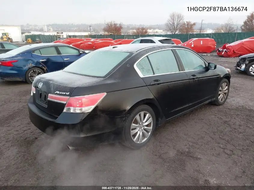 1HGCP2F87BA136674 2011 Honda Accord 2.4 Ex-L