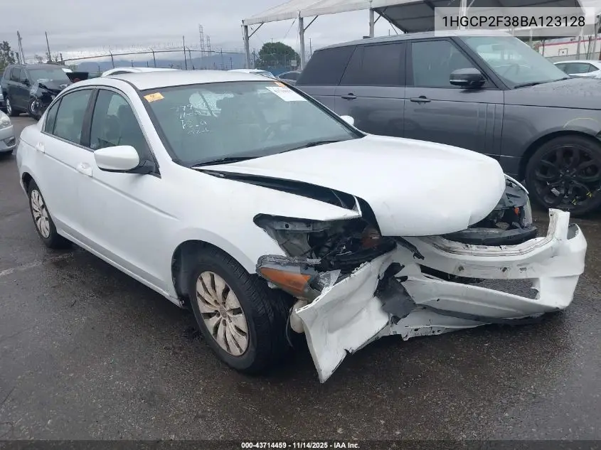 1HGCP2F38BA123128 2011 Honda Accord 2.4 Lx