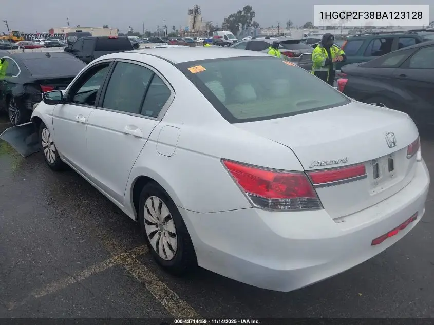 1HGCP2F38BA123128 2011 Honda Accord 2.4 Lx