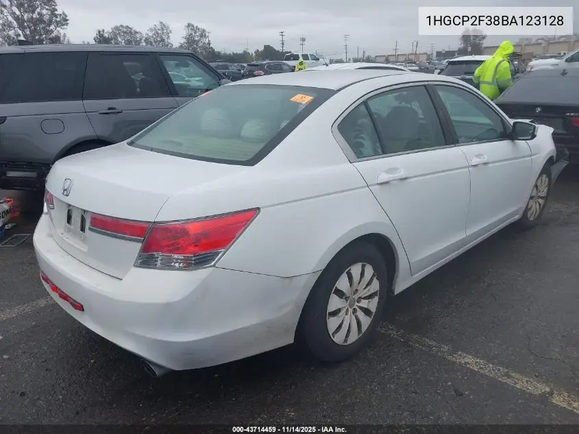 1HGCP2F38BA123128 2011 Honda Accord 2.4 Lx