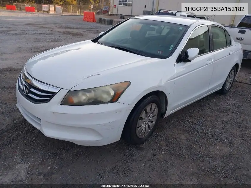 1HGCP2F35BA152182 2011 Honda Accord 2.4 Lx