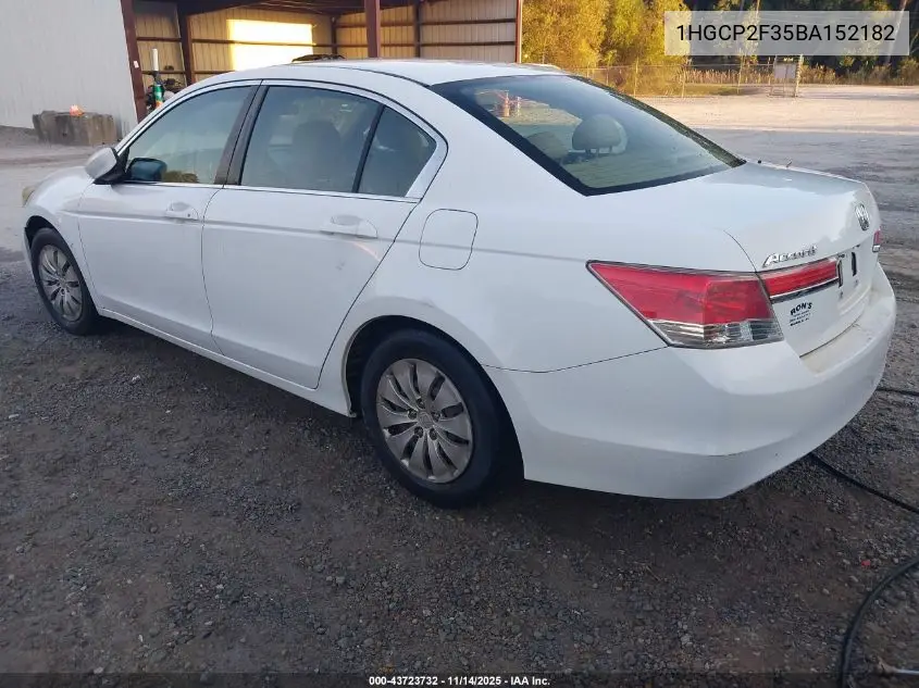 1HGCP2F35BA152182 2011 Honda Accord 2.4 Lx