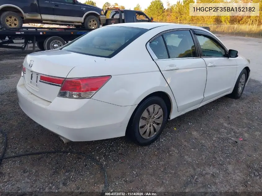 1HGCP2F35BA152182 2011 Honda Accord 2.4 Lx