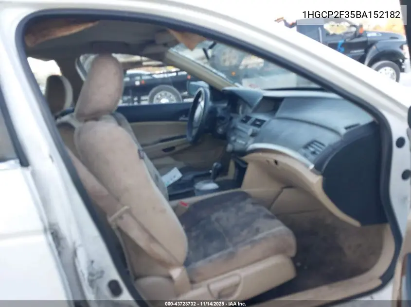 1HGCP2F35BA152182 2011 Honda Accord 2.4 Lx