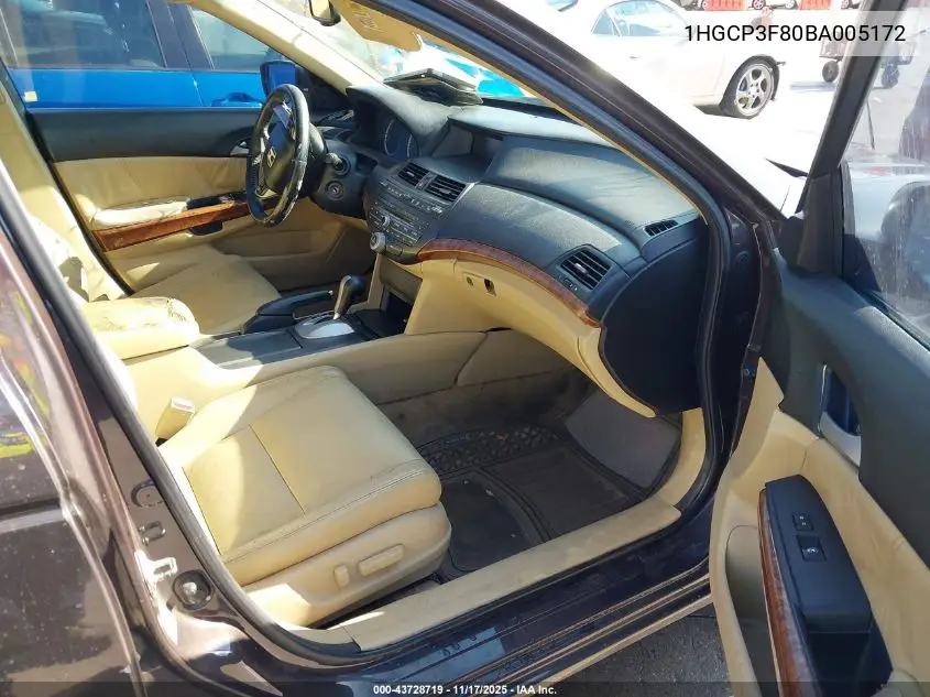 1HGCP3F80BA005172 2011 Honda Accord 3.5 Ex-L
