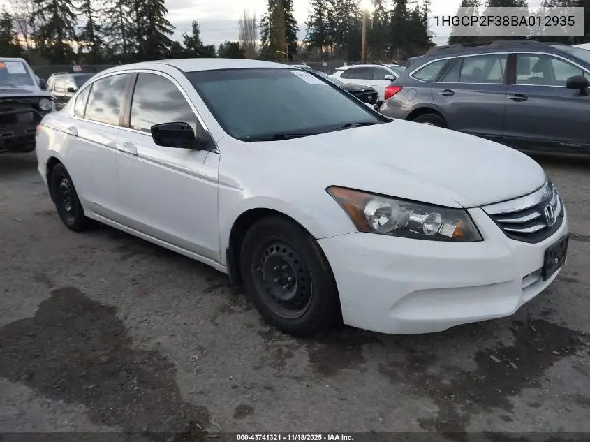 1HGCP2F38BA012935 2011 Honda Accord 2.4 Lx