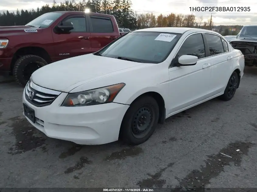 1HGCP2F38BA012935 2011 Honda Accord 2.4 Lx