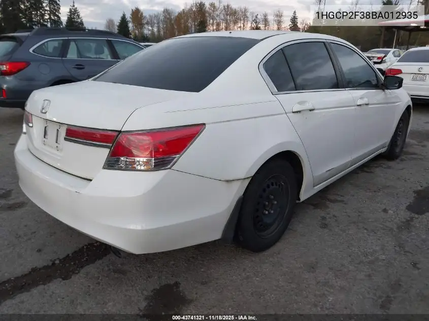 1HGCP2F38BA012935 2011 Honda Accord 2.4 Lx