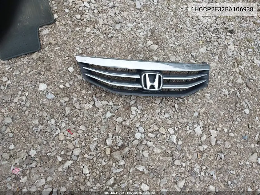 1HGCP2F32BA106938 2011 Honda Accord 2.4 Lx