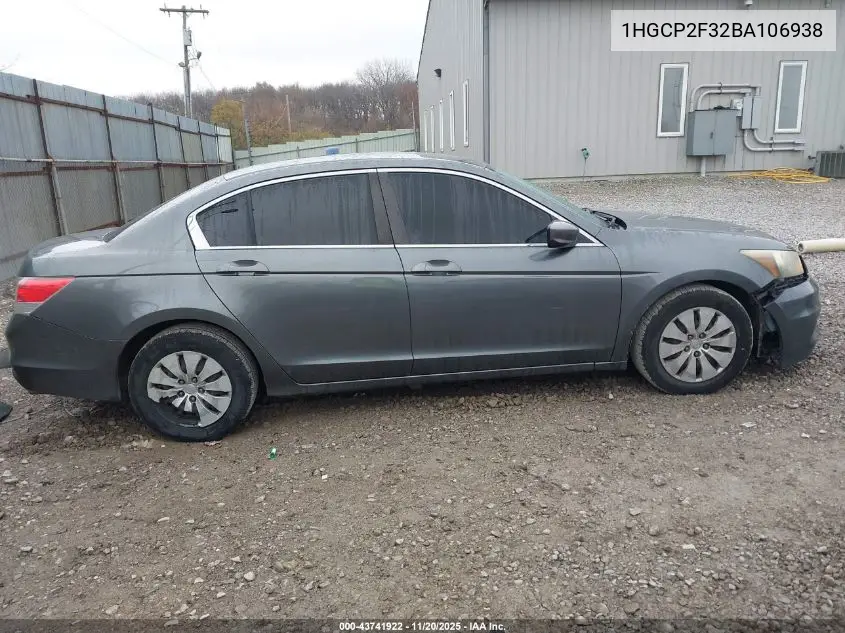 1HGCP2F32BA106938 2011 Honda Accord 2.4 Lx