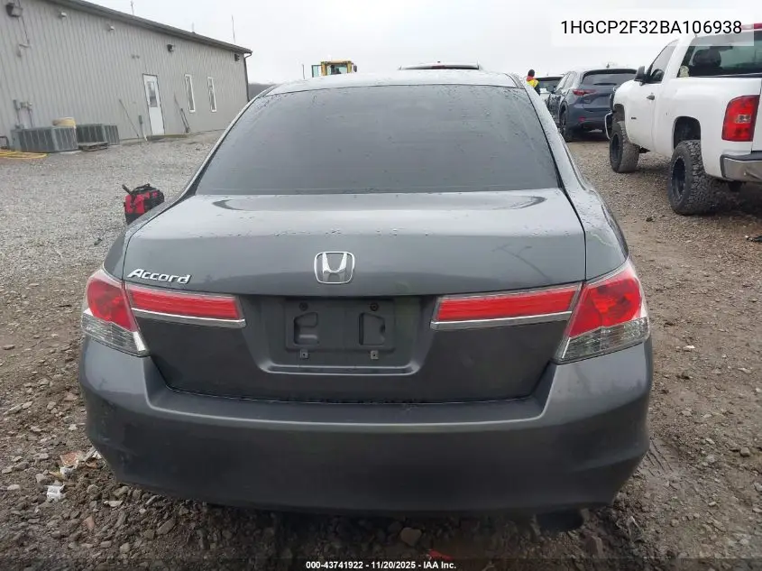 1HGCP2F32BA106938 2011 Honda Accord 2.4 Lx