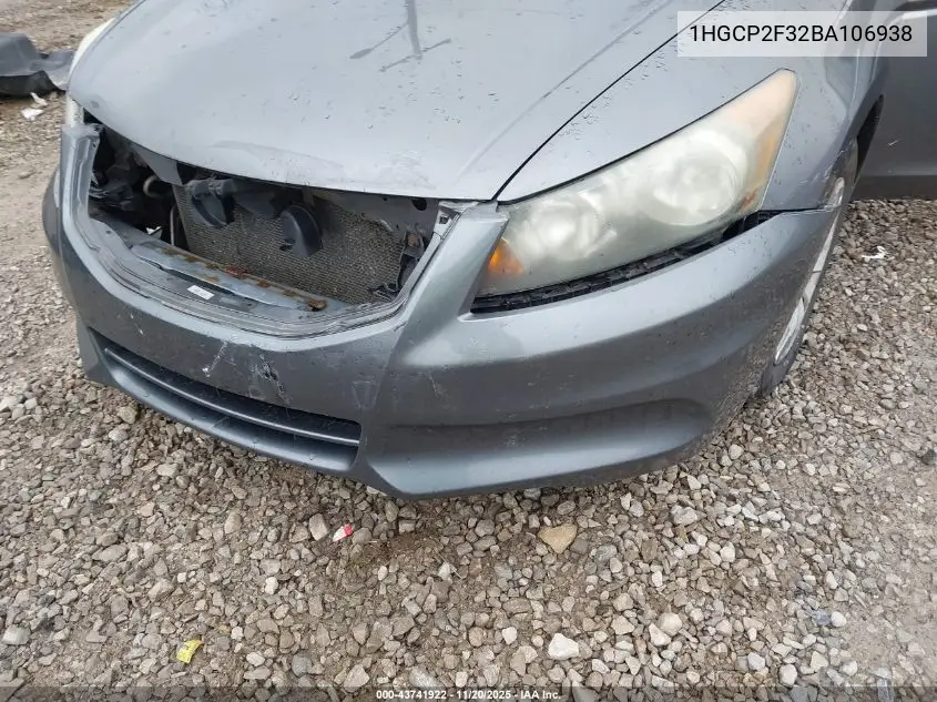 1HGCP2F32BA106938 2011 Honda Accord 2.4 Lx