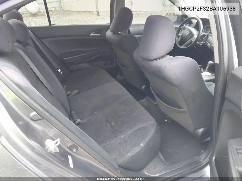 1HGCP2F32BA106938 2011 Honda Accord 2.4 Lx