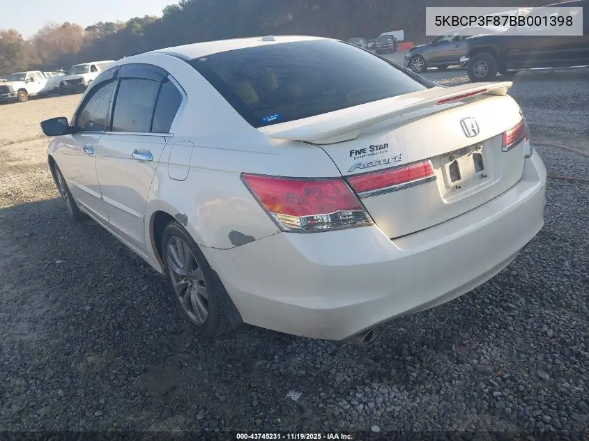 5KBCP3F87BB001398 2011 Honda Accord 3.5 Ex-L