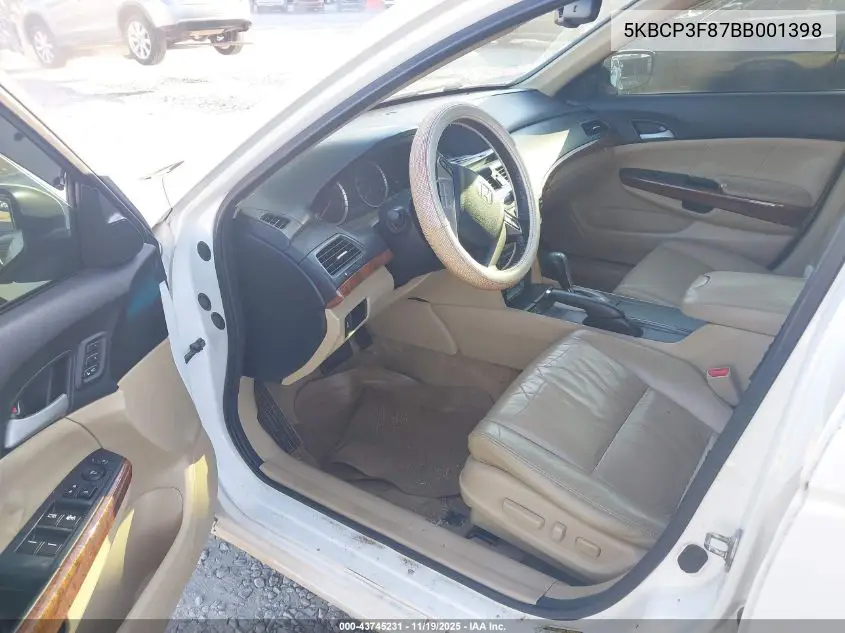 5KBCP3F87BB001398 2011 Honda Accord 3.5 Ex-L
