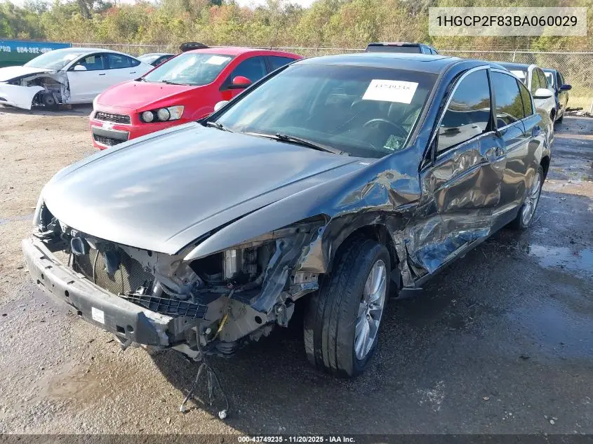 1HGCP2F83BA060029 2011 Honda Accord 2.4 Ex-L