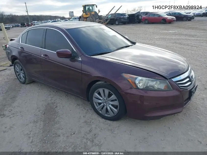 1HGCP2F8XBA098924 2011 Honda Accord 2.4 Ex-L