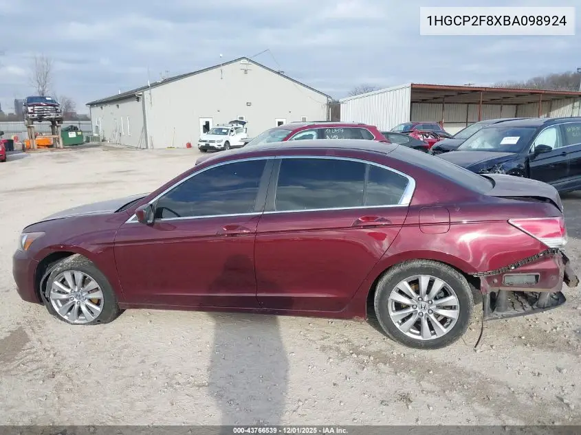 1HGCP2F8XBA098924 2011 Honda Accord 2.4 Ex-L