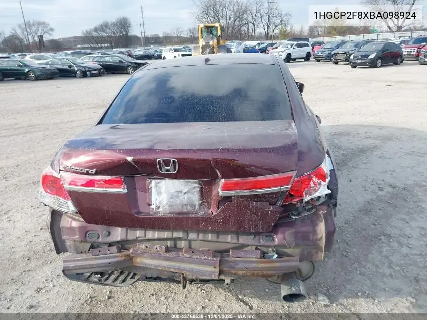1HGCP2F8XBA098924 2011 Honda Accord 2.4 Ex-L