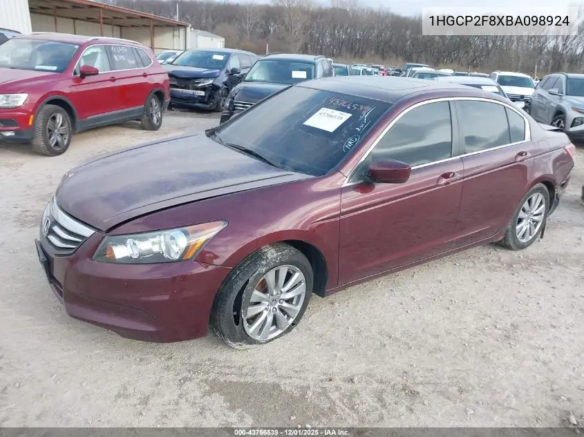 1HGCP2F8XBA098924 2011 Honda Accord 2.4 Ex-L