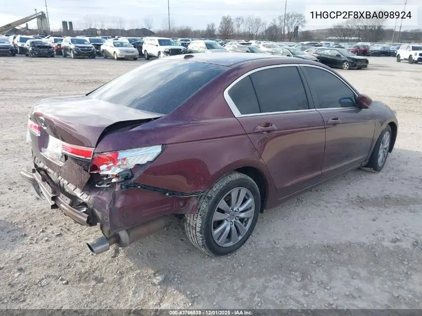 1HGCP2F8XBA098924 2011 Honda Accord 2.4 Ex-L