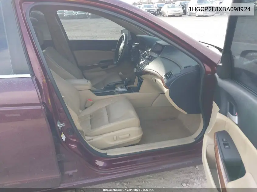 1HGCP2F8XBA098924 2011 Honda Accord 2.4 Ex-L