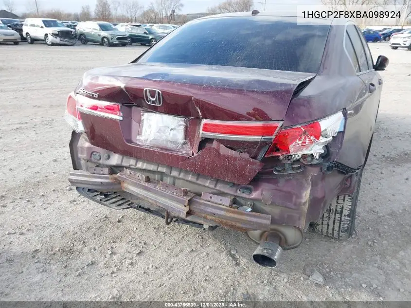 1HGCP2F8XBA098924 2011 Honda Accord 2.4 Ex-L