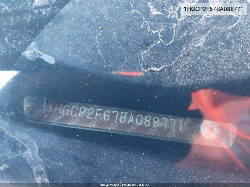 1HGCP2F67BA088771 2011 Honda Accord 2.4 Se