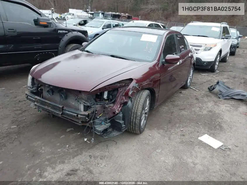 1HGCP3F81BA025754 2011 Honda Accord 3.5 Ex-L