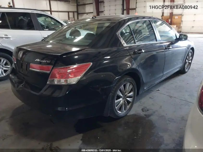 1HGCP2F8XBA080942 2011 Honda Accord 2.4 Ex-L