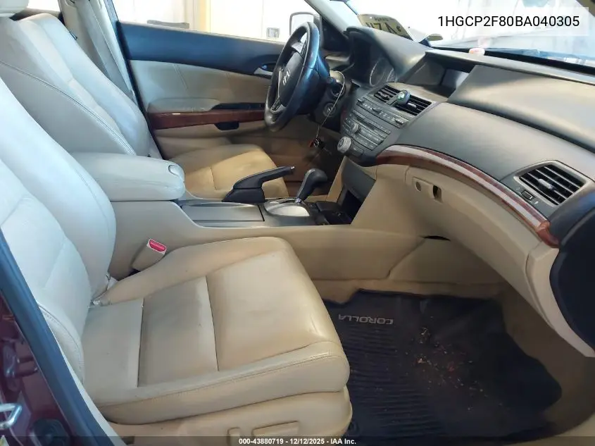 1HGCP2F80BA040305 2011 Honda Accord 2.4 Ex-L