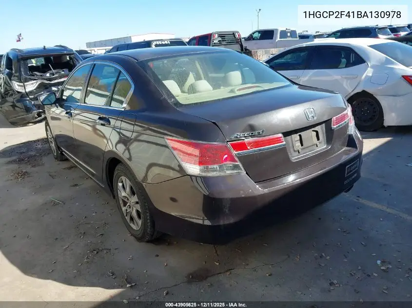 1HGCP2F41BA130978 2011 Honda Accord 2.4 Lx-P