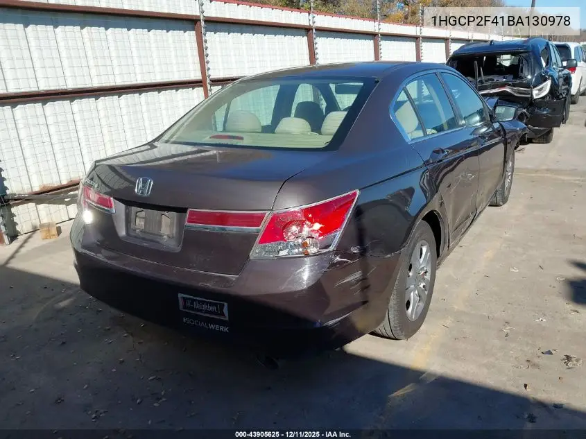 1HGCP2F41BA130978 2011 Honda Accord 2.4 Lx-P