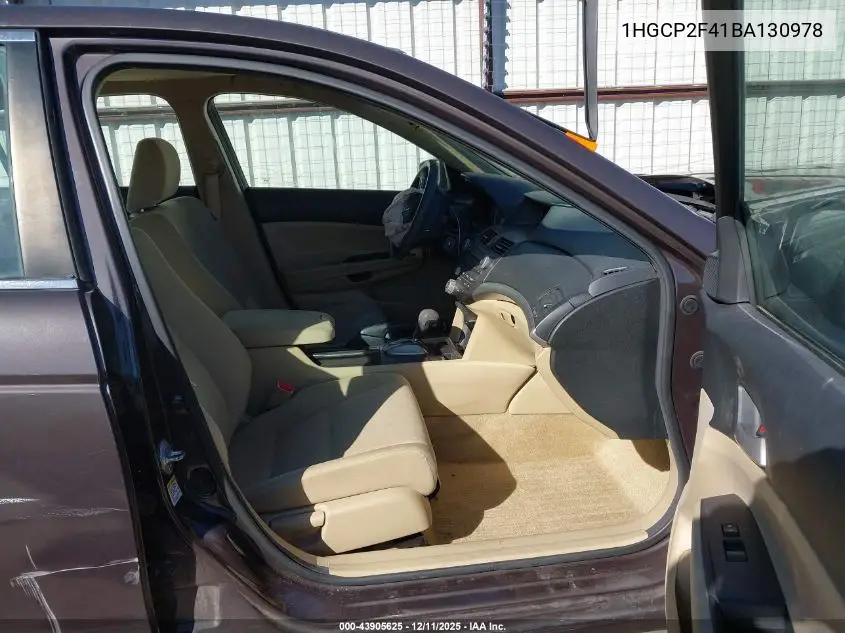 1HGCP2F41BA130978 2011 Honda Accord 2.4 Lx-P