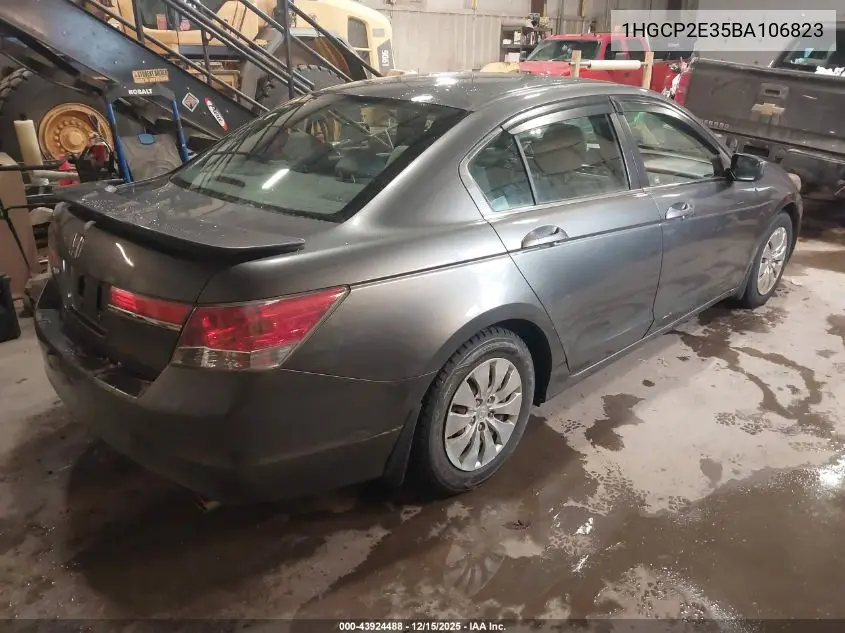 1HGCP2E35BA106823 2011 Honda Accord 2.4 Lx