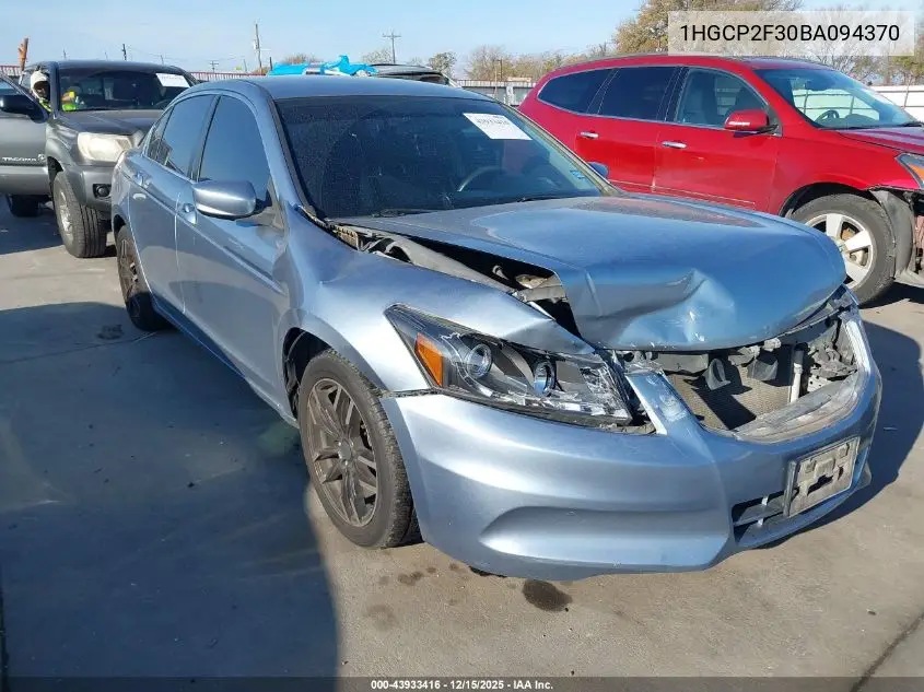 1HGCP2F30BA094370 2011 Honda Accord 2.4 Lx
