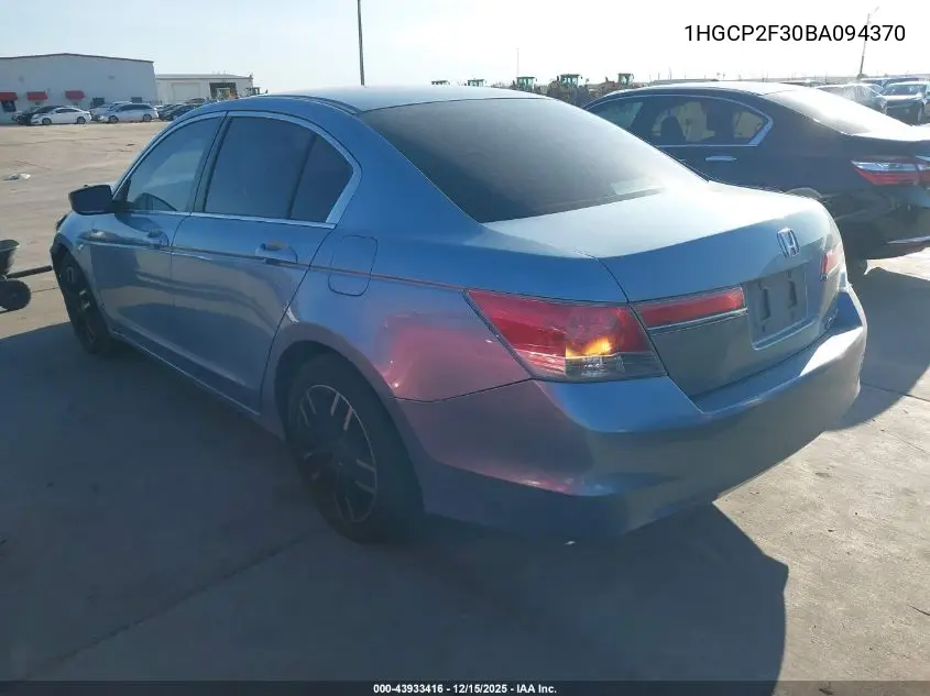 1HGCP2F30BA094370 2011 Honda Accord 2.4 Lx